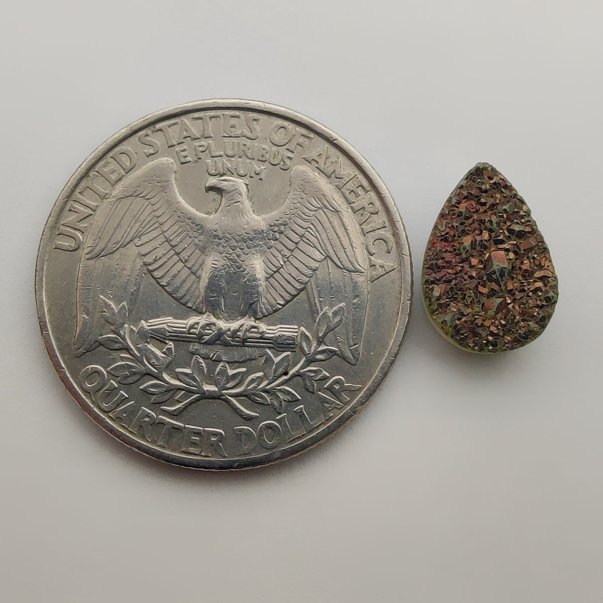 Titanium Coated Quartz gemstone cabochon - natural crystal healing stone for jewelry making by Gemivra