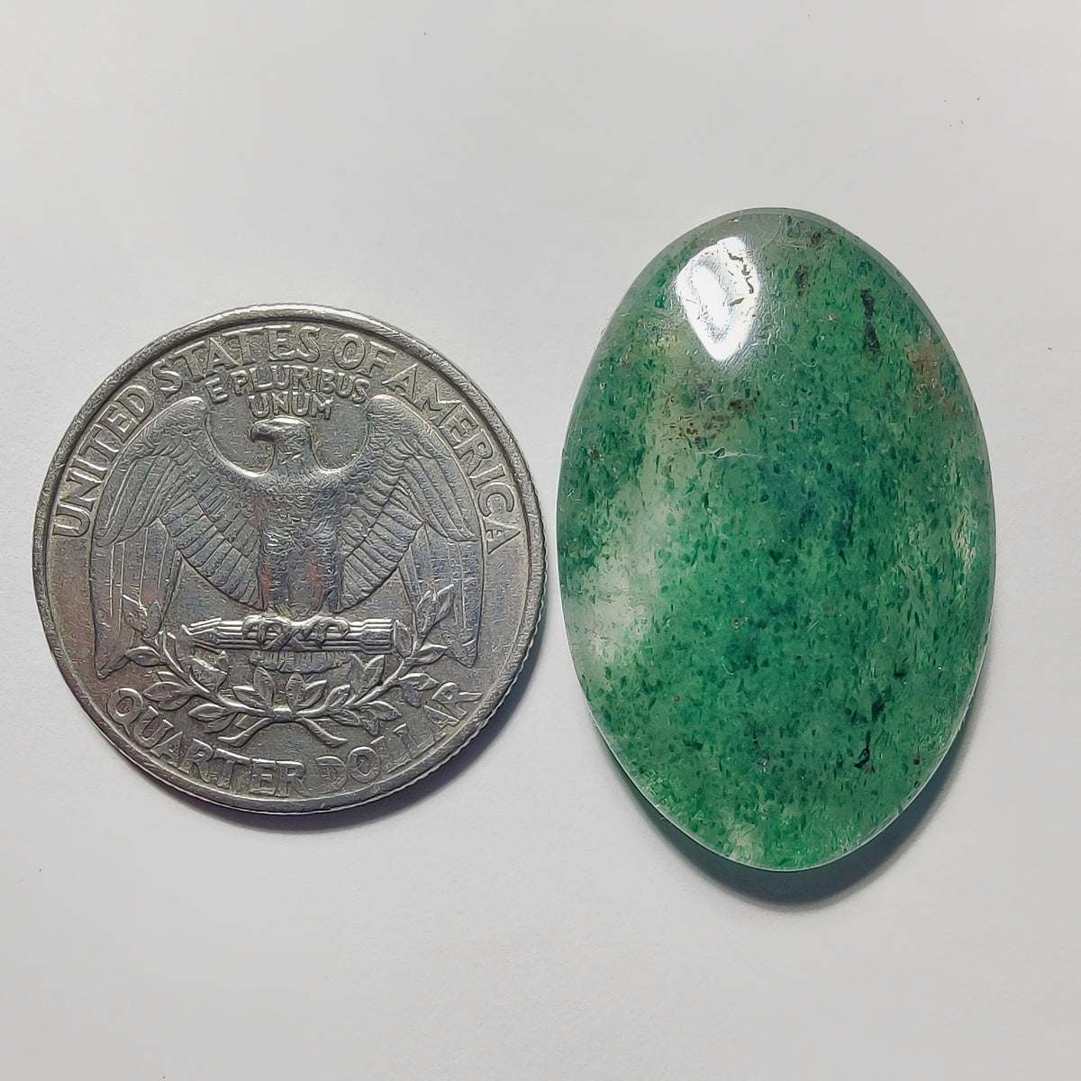Green Aventurine gemstone cabochon - natural crystal healing stone for jewelry making by Gemivra