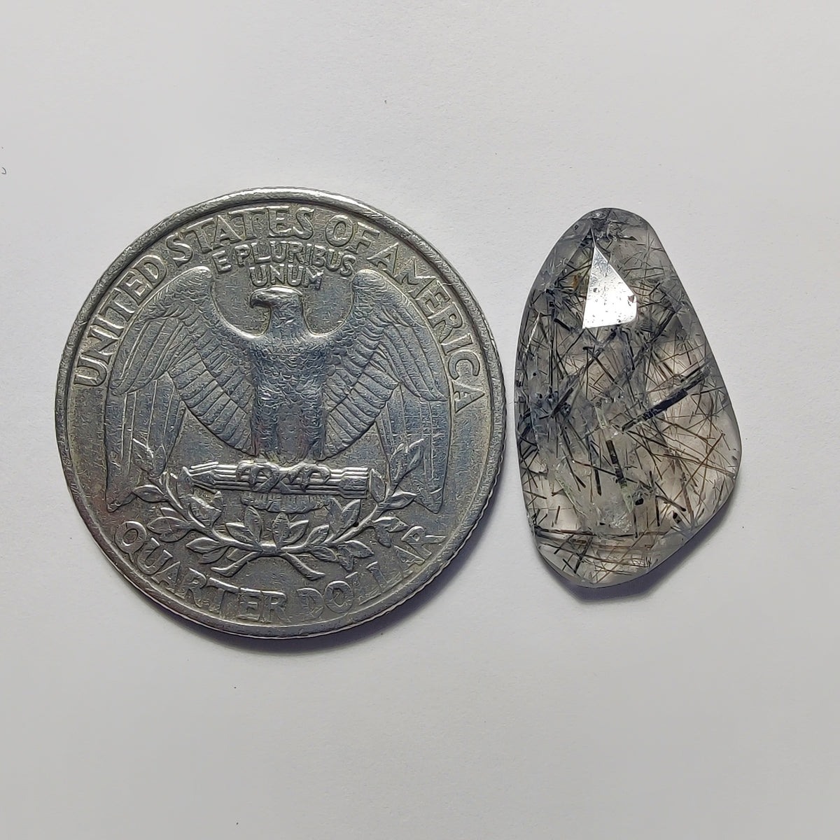 Rose Cut Black Rutile Quartz gemstone cabochon - natural crystal healing stone for jewelry making by Gemivra