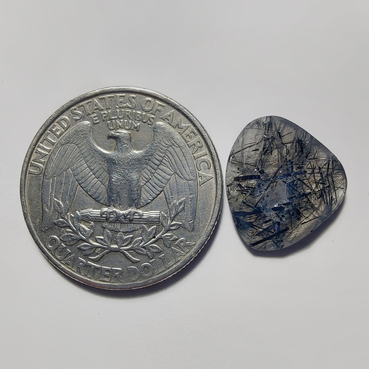 Rose Cut Black Rutile Quartz gemstone cabochon - natural crystal healing stone for jewelry making by Gemivra
