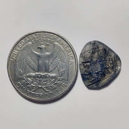 Rose Cut Black Rutile Quartz gemstone cabochon - natural crystal healing stone for jewelry making by Gemivra