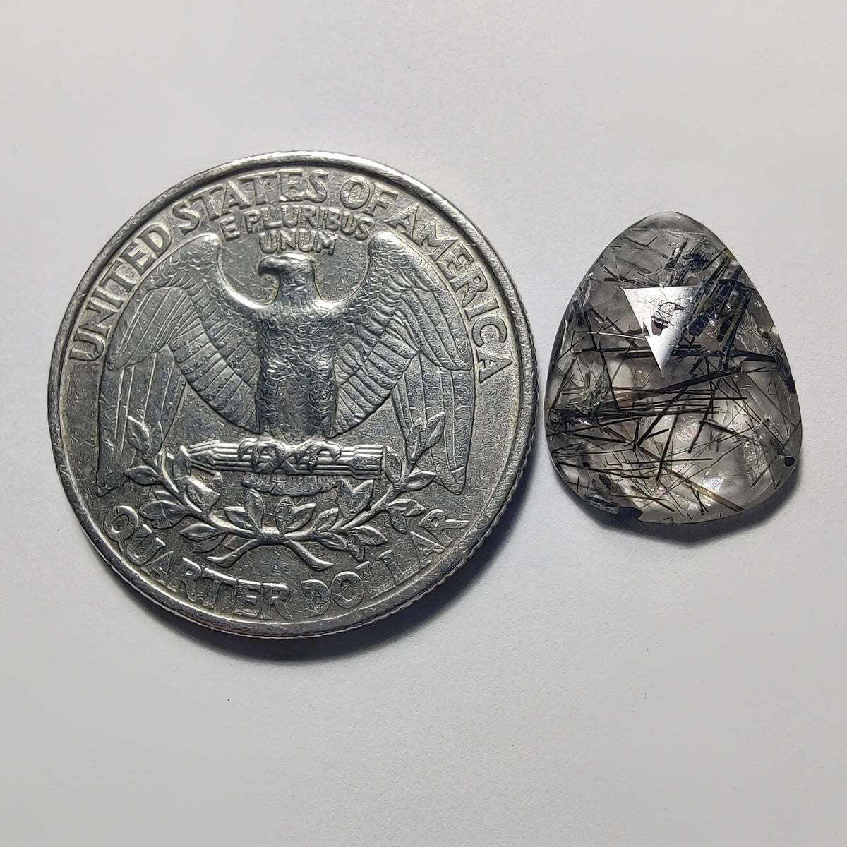 Rose Cut Black Rutile Quartz gemstone cabochon - natural crystal healing stone for jewelry making by Gemivra