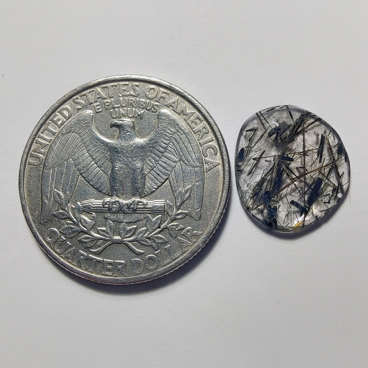 Rose Cut Black Rutile Quartz gemstone cabochon - natural crystal healing stone for jewelry making by Gemivra
