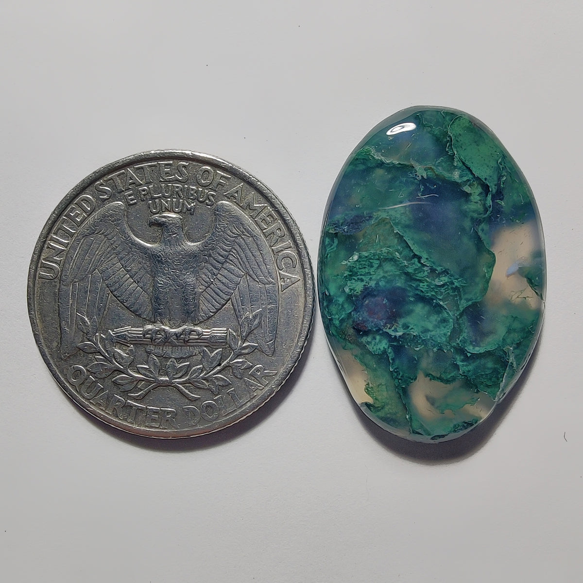 Moss Agate Cab gemstone cabochon - natural crystal healing stone for jewelry making by Gemivra