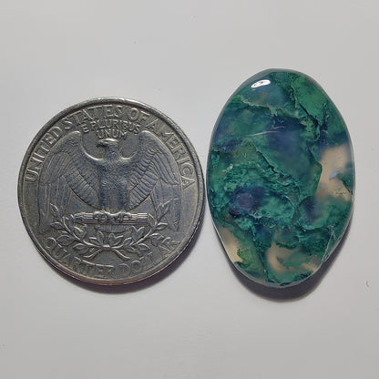 Moss Agate Cab gemstone cabochon - natural crystal healing stone for jewelry making by Gemivra