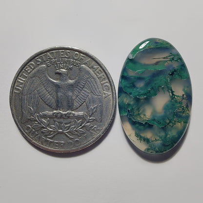 Moss Agate Cab gemstone cabochon - natural crystal healing stone for jewelry making by Gemivra