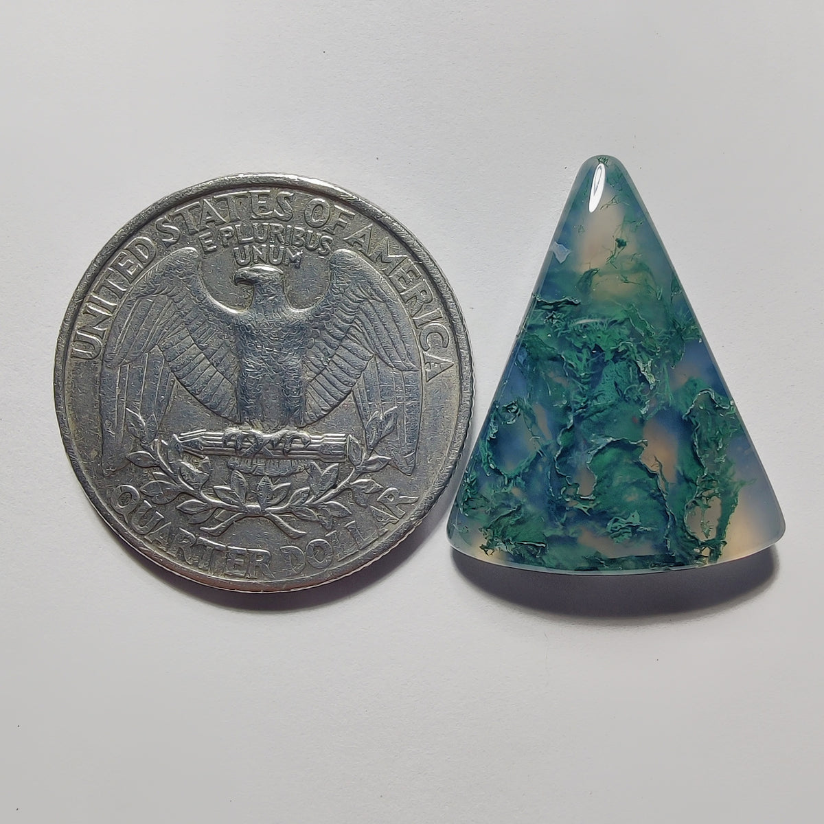 Moss Agate Cab gemstone cabochon - natural crystal healing stone for jewelry making by Gemivra