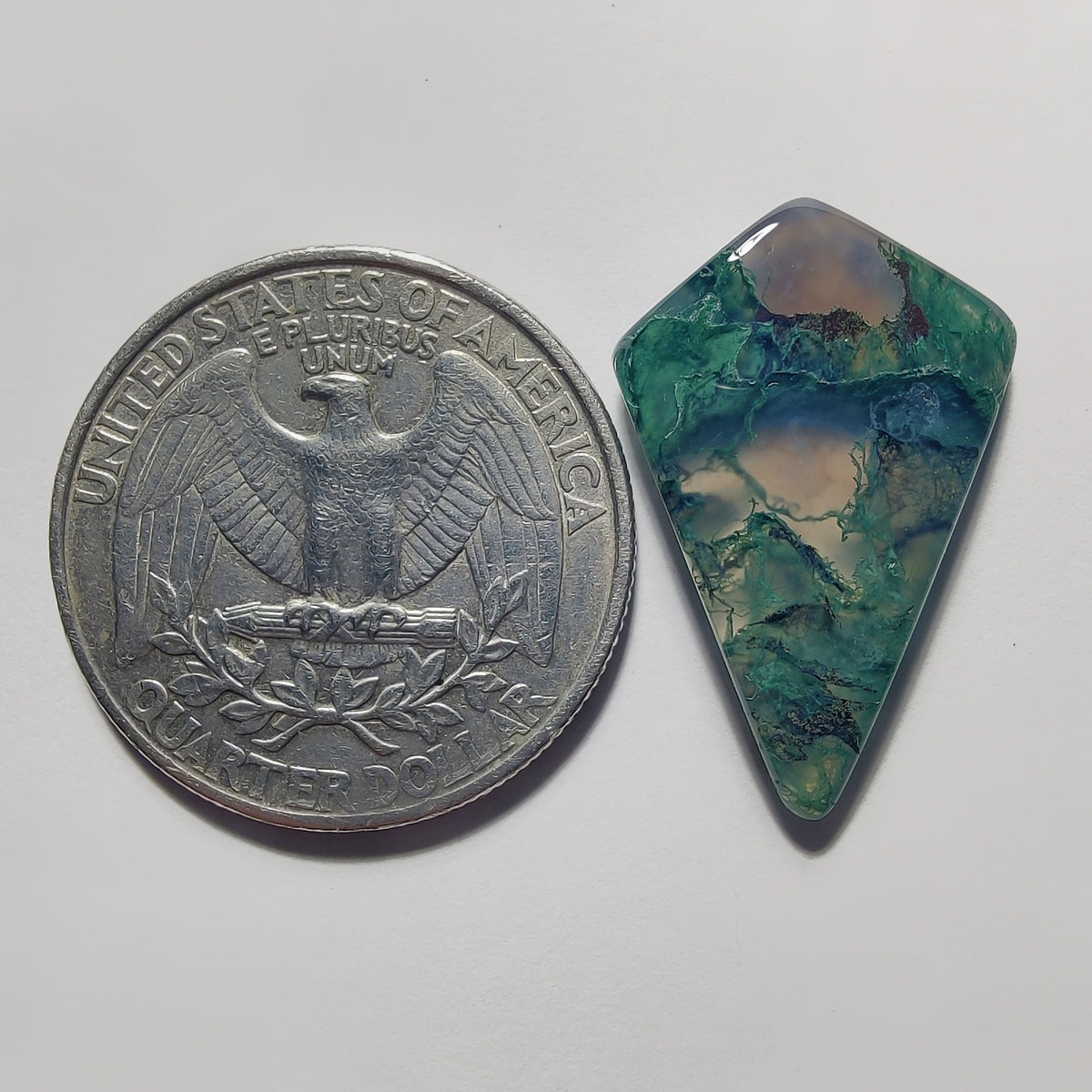 Moss Agate Cab gemstone cabochon - natural crystal healing stone for jewelry making by Gemivra