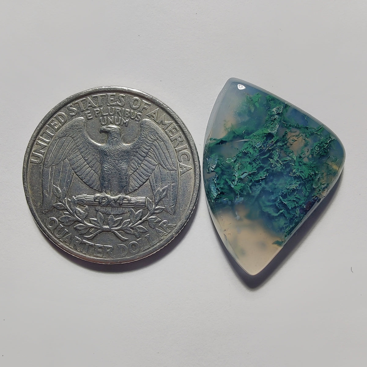 Moss Agate Cab gemstone cabochon - natural crystal healing stone for jewelry making by Gemivra