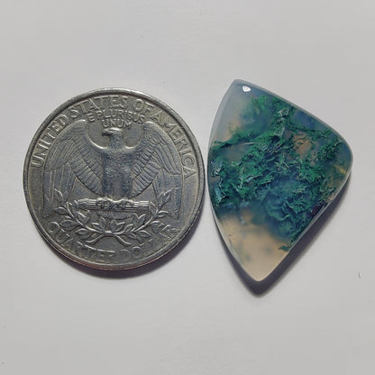 Moss Agate Cab gemstone cabochon - natural crystal healing stone for jewelry making by Gemivra