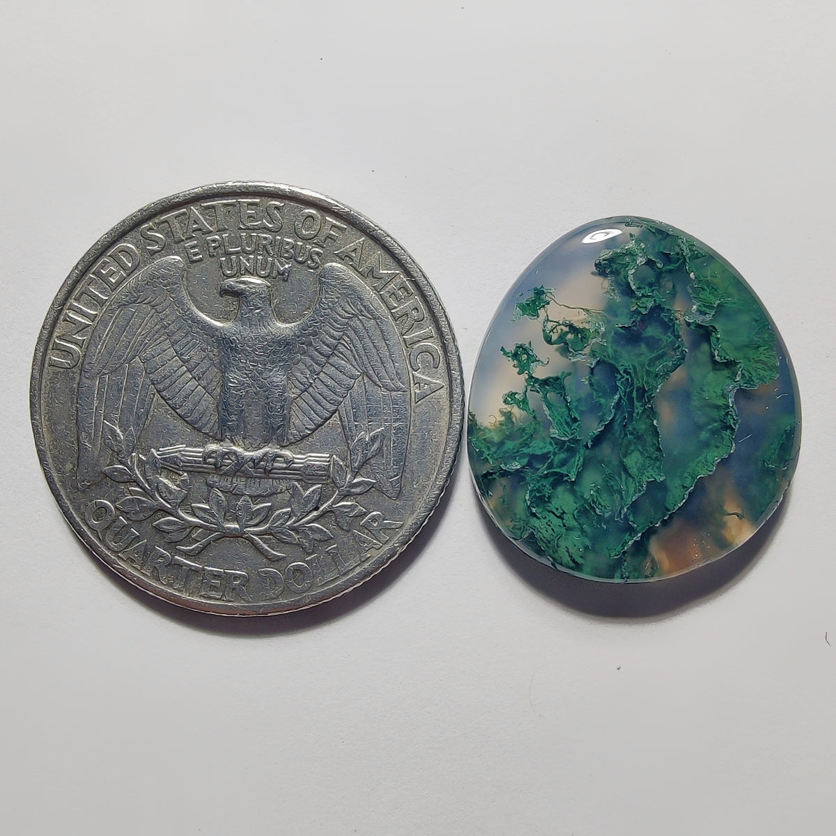 Moss Agate Cab gemstone cabochon - natural crystal healing stone for jewelry making by Gemivra