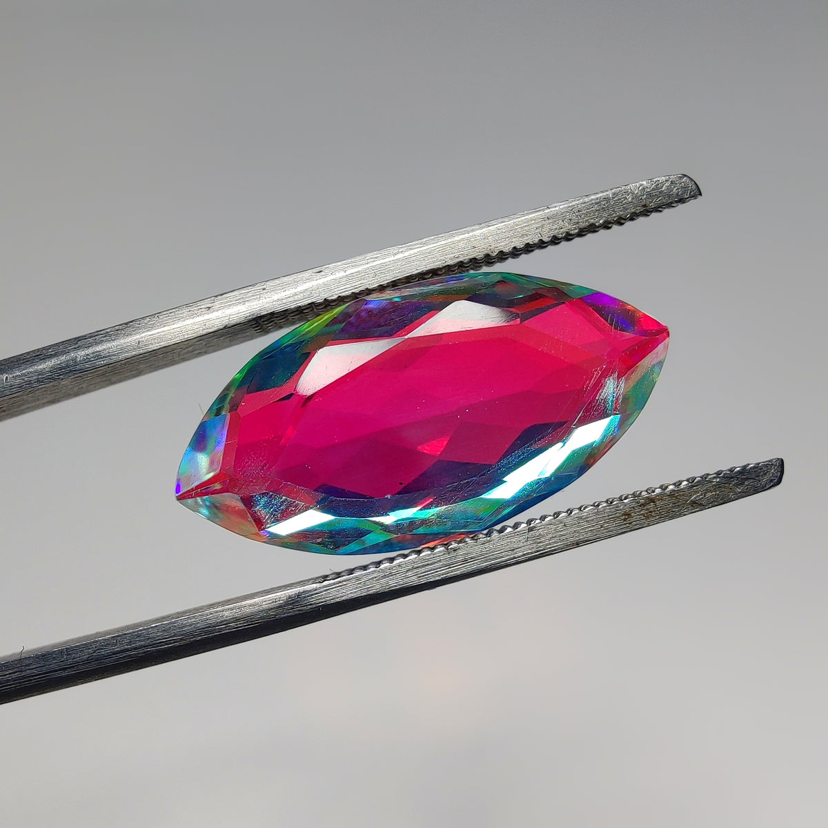 Faceted Aurora Quartz gemstone cabochon - natural crystal healing stone for jewelry making by Gemivra
