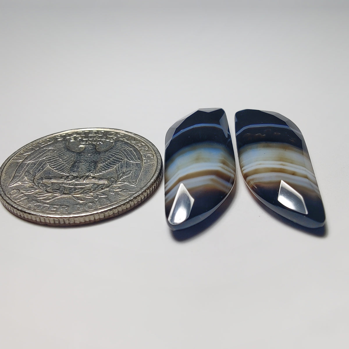 Faceted Black Banded Agate