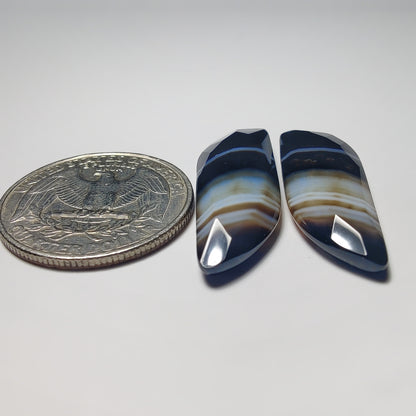 Faceted Black Banded Agate