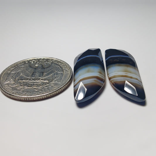 Faceted Black Banded Agate