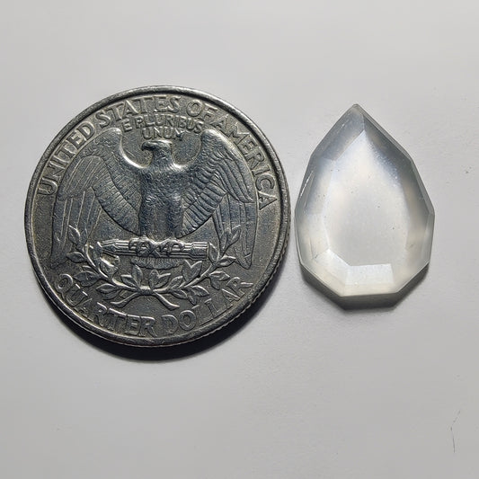 Step Cut White Moonstone gemstone cabochon - natural crystal healing stone for jewelry making by Gemivra