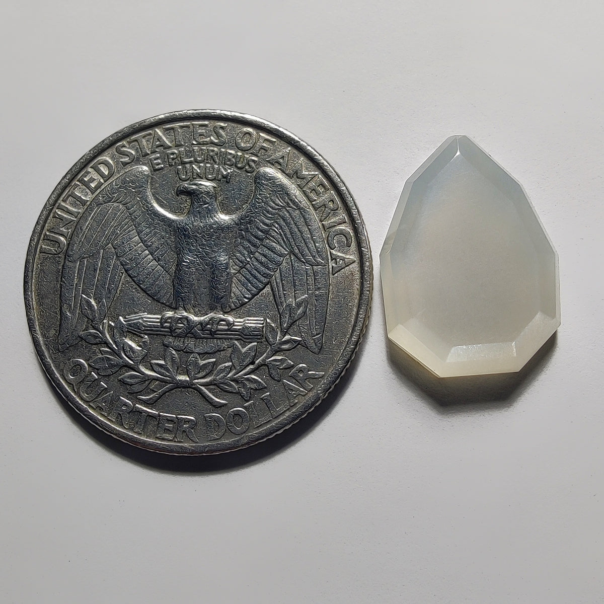 Step Cut White Moonstone gemstone cabochon - natural crystal healing stone for jewelry making by Gemivra