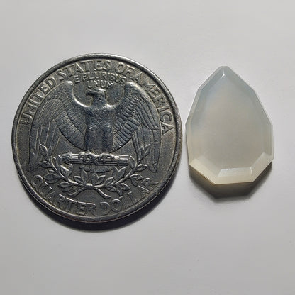 Step Cut White Moonstone gemstone cabochon - natural crystal healing stone for jewelry making by Gemivra