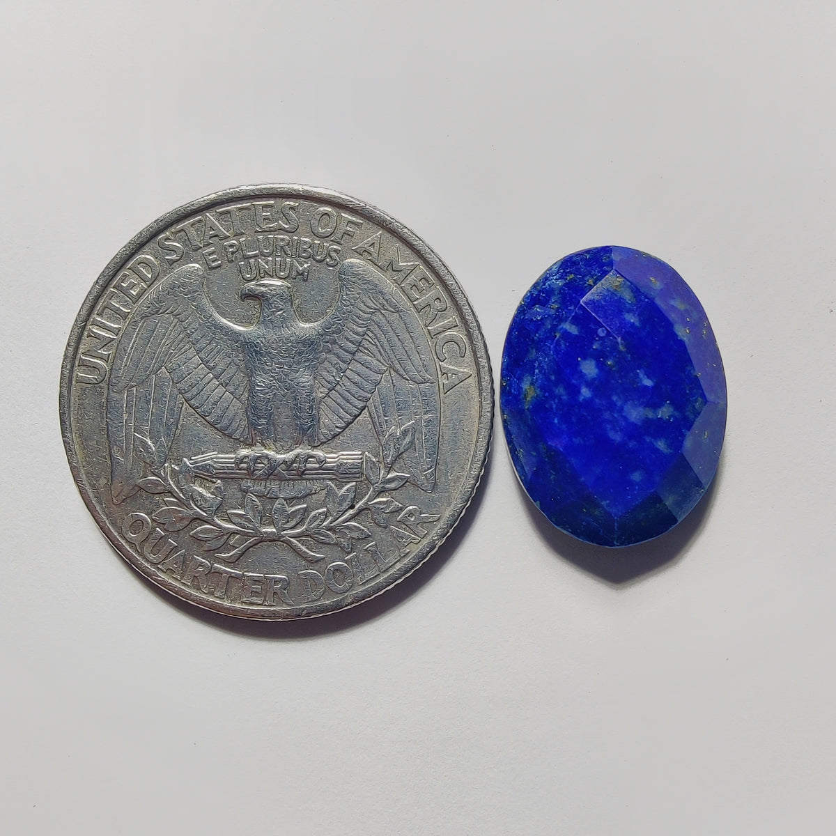 Checker Cut Lapis Lazuli gemstone cabochon - natural crystal healing stone for jewelry making by Gemivra