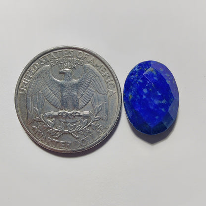 Checker Cut Lapis Lazuli gemstone cabochon - natural crystal healing stone for jewelry making by Gemivra