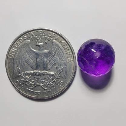 Top To Bottom Drilled Faceted Amethyst gemstone cabochon - natural crystal healing stone for jewelry making by Gemivra