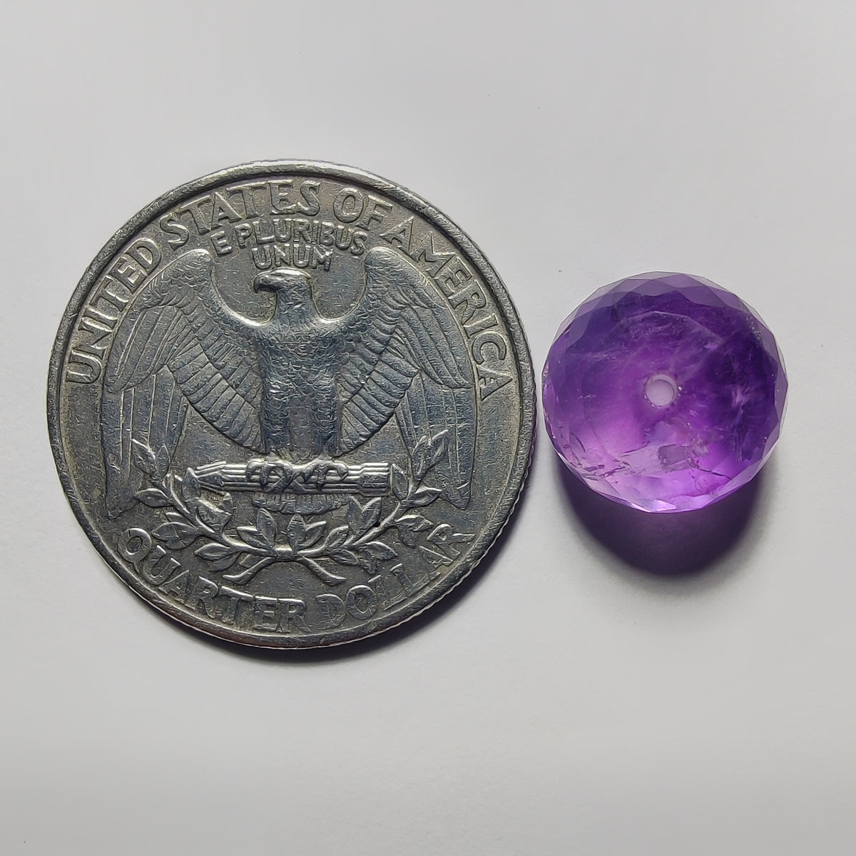 Top To Bottom Drilled Faceted Amethyst gemstone cabochon - natural crystal healing stone for jewelry making by Gemivra