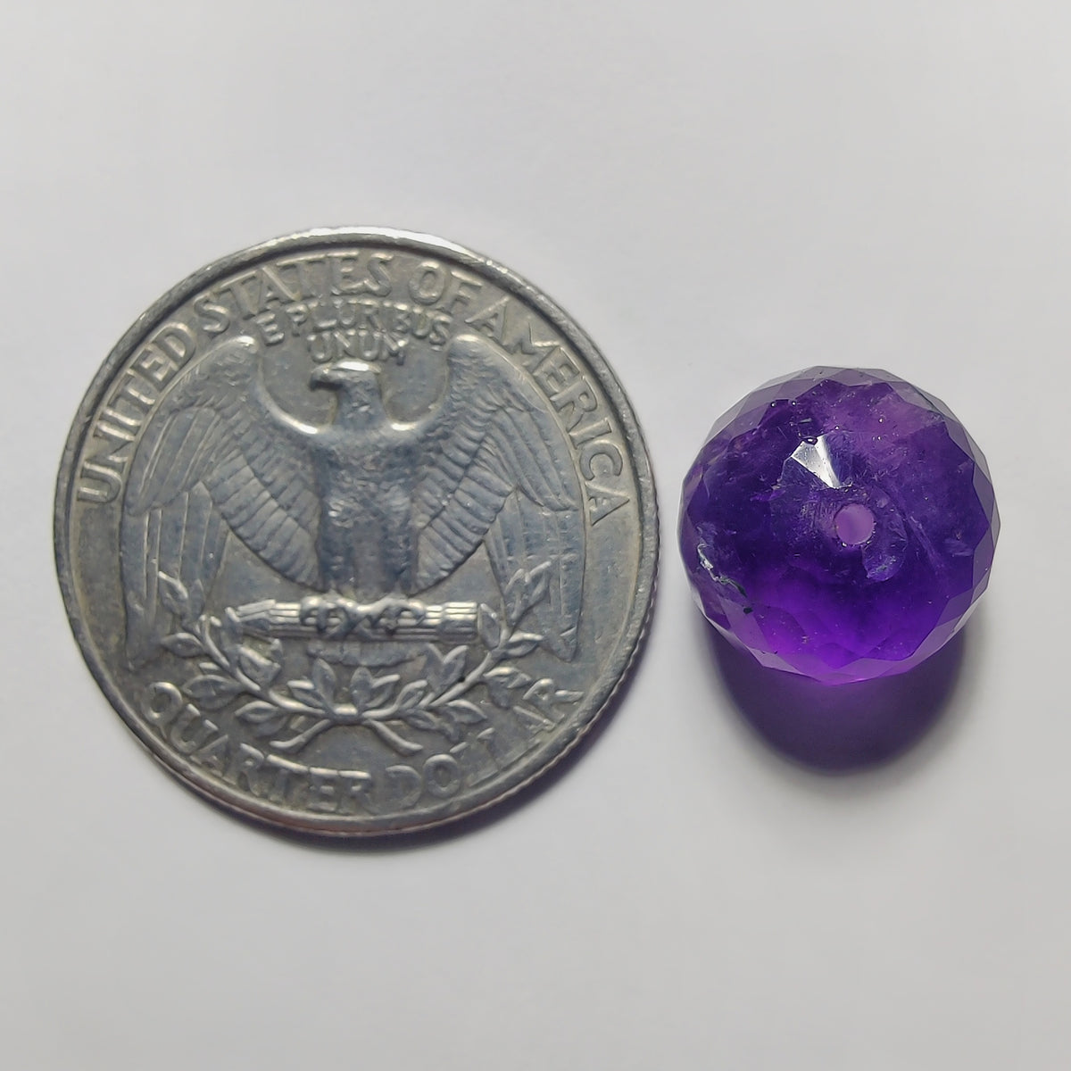 Top To Bottom Drilled Faceted Amethyst gemstone cabochon - natural crystal healing stone for jewelry making by Gemivra