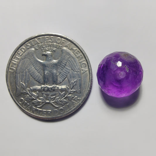 Top To Bottom Drilled Faceted Amethyst gemstone cabochon - natural crystal healing stone for jewelry making by Gemivra