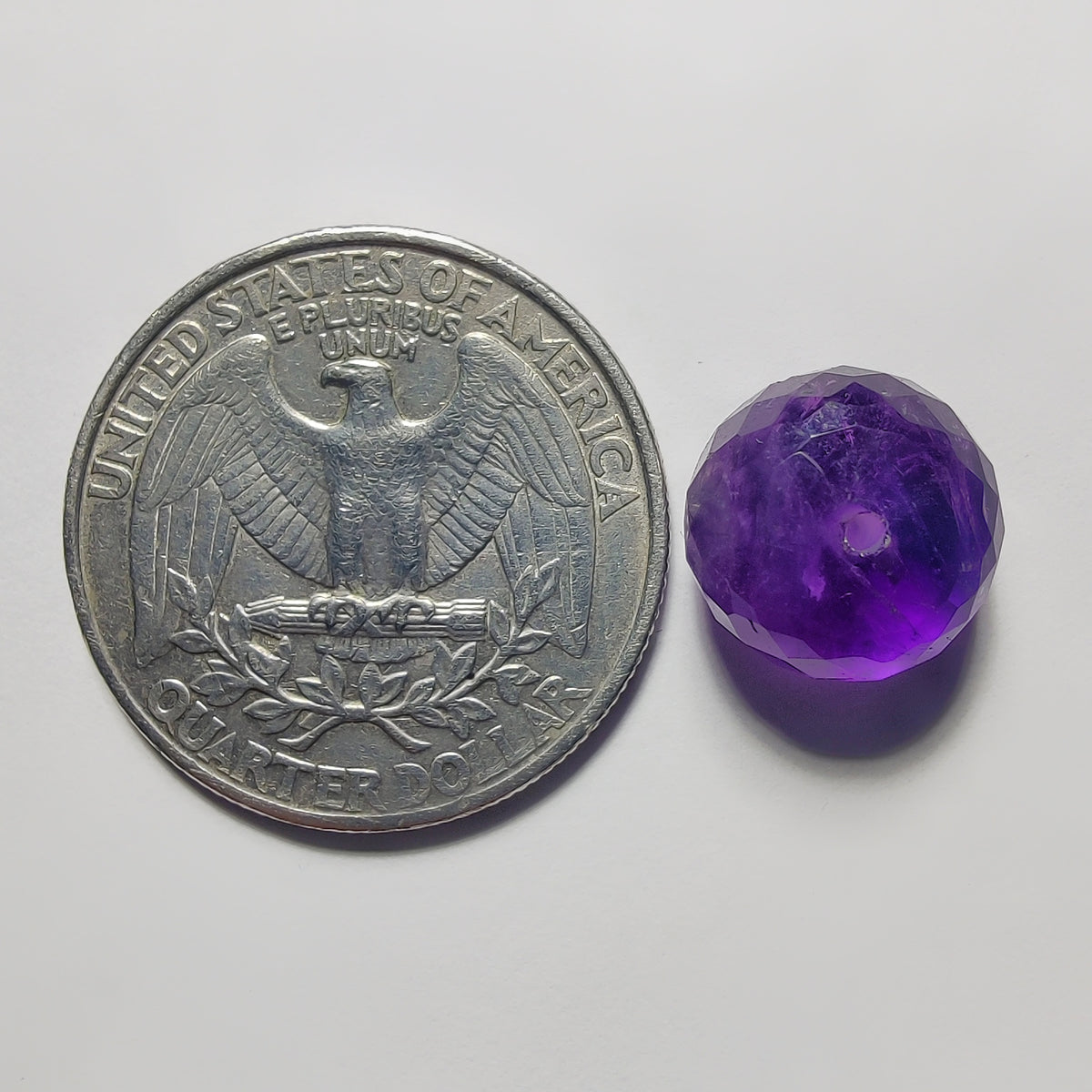Top To Bottom Drilled Faceted Amethyst gemstone cabochon - natural crystal healing stone for jewelry making by Gemivra