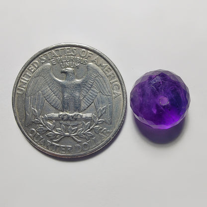 Top To Bottom Drilled Faceted Amethyst gemstone cabochon - natural crystal healing stone for jewelry making by Gemivra