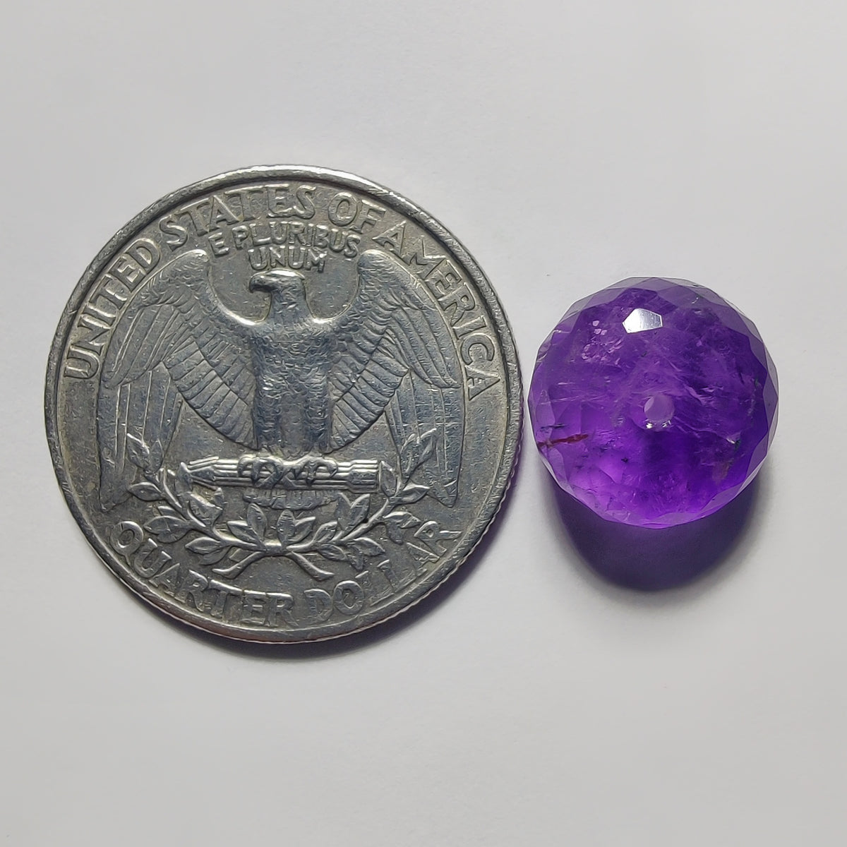Top To Bottom Drilled Faceted Amethyst gemstone cabochon - natural crystal healing stone for jewelry making by Gemivra