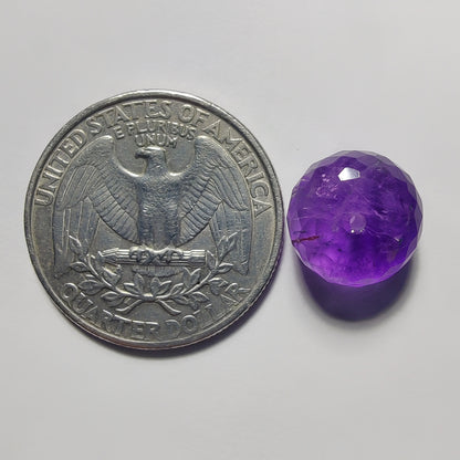 Top To Bottom Drilled Faceted Amethyst gemstone cabochon - natural crystal healing stone for jewelry making by Gemivra