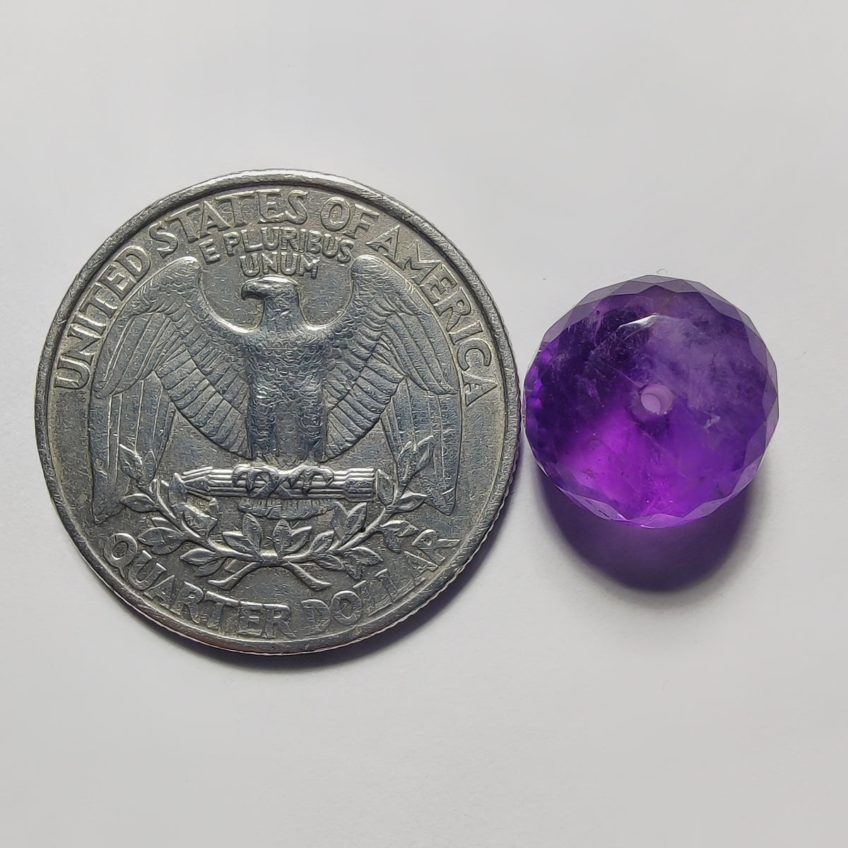 Top To Bottom Drilled Faceted Amethyst gemstone cabochon - natural crystal healing stone for jewelry making by Gemivra