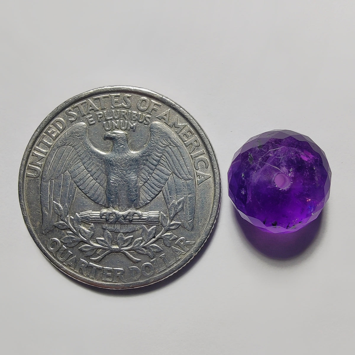 Top To Bottom Drilled Faceted Amethyst gemstone cabochon - natural crystal healing stone for jewelry making by Gemivra