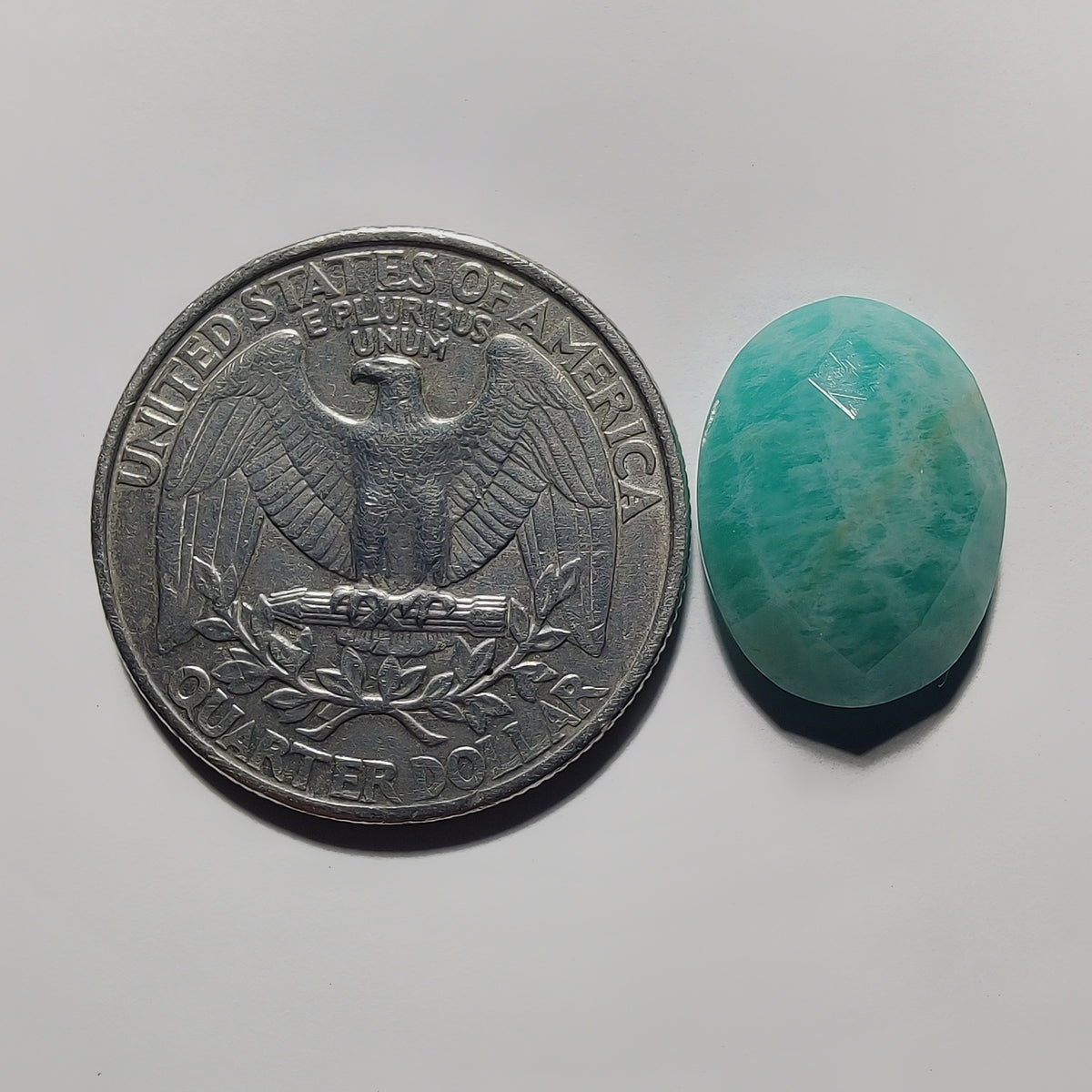 Checker Cut Amazonite gemstone cabochon - natural crystal healing stone for jewelry making by Gemivra