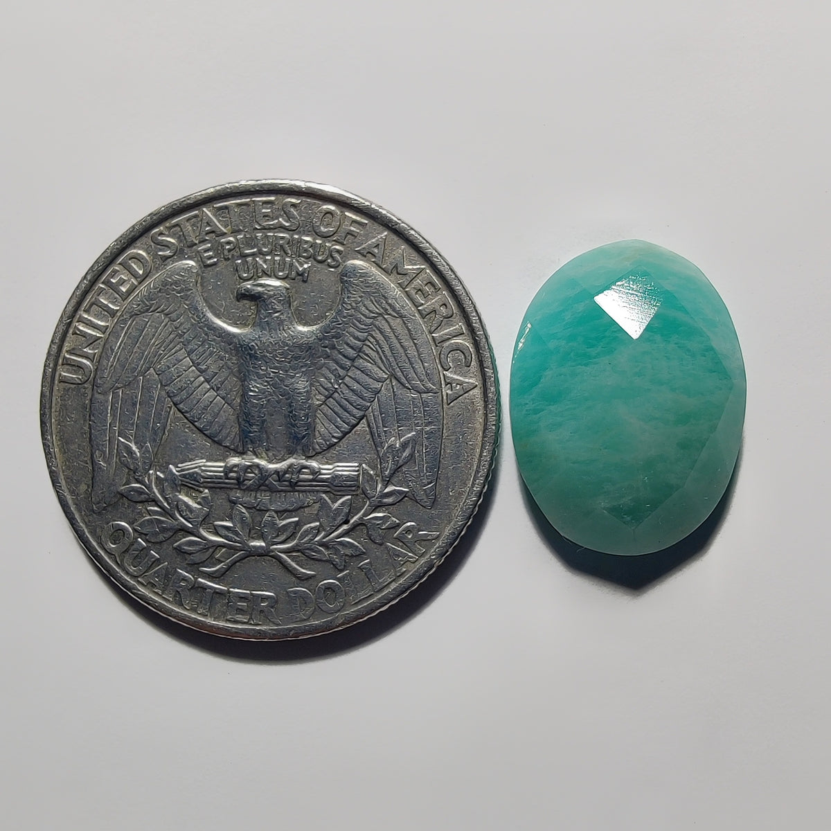 Checker Cut Amazonite gemstone cabochon - natural crystal healing stone for jewelry making by Gemivra