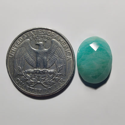 Checker Cut Amazonite gemstone cabochon - natural crystal healing stone for jewelry making by Gemivra