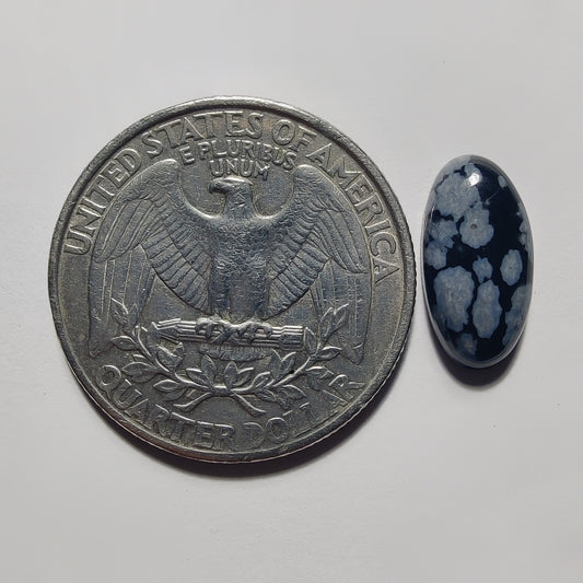 Snowflake Obsidian gemstone cabochon - natural crystal healing stone for jewelry making by Gemivra